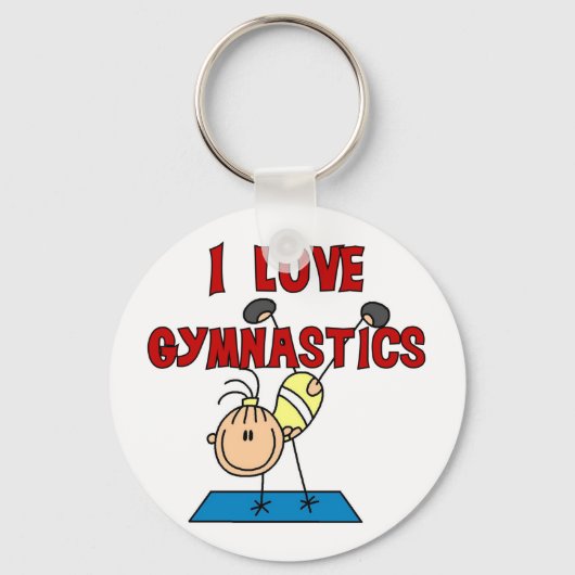 I Love Gymnastics Tshirts and Gifts Sleutelhanger (Voorkant)