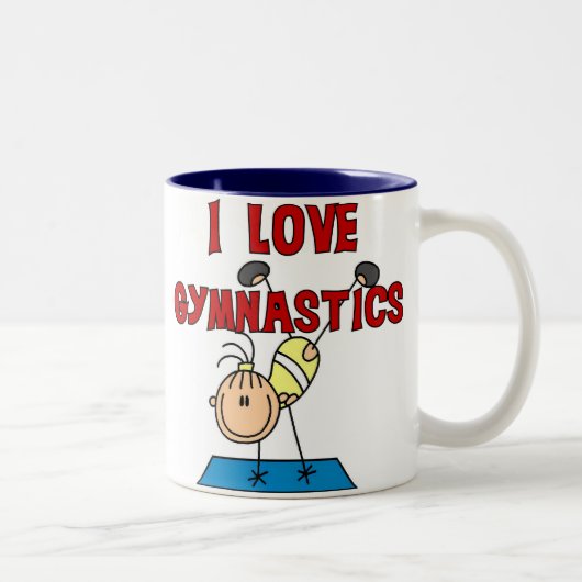 I Love Gymnastics Tweekleurige Koffiemok (Rechts)