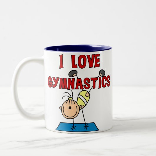 I Love Gymnastics Tweekleurige Koffiemok (Links)