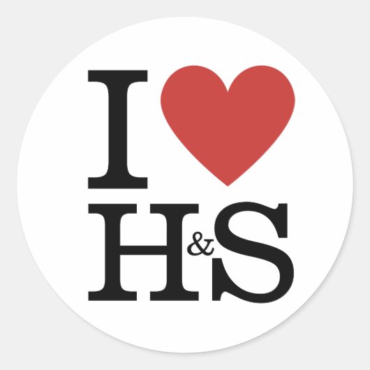I ❤️ Love H&S Gezondheid & Veiligheid Personeel CU Ronde Sticker (Voorkant)