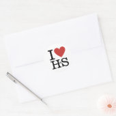 I ❤️ Love H&S Gezondheid & Veiligheid Personeel CU Ronde Sticker (Envelop)
