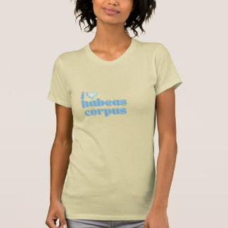 i love habeas corpus blue on creme t-shirt