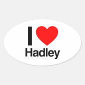 i love hadley ovale sticker (Voorkant)