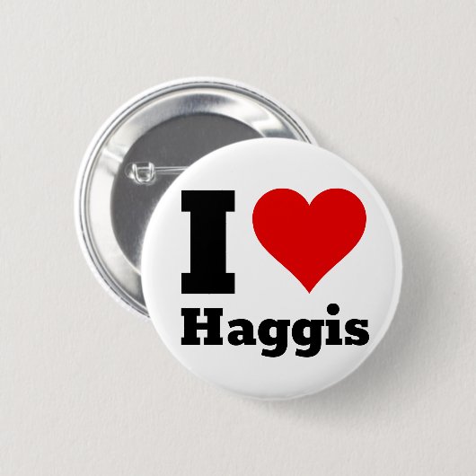 I Love Haggis Button (Voorkant /achterkant)