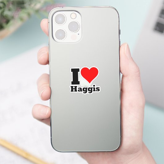 I Love Haggis Square Sticker (Telefoon)