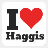 I Love Haggis Square Sticker (Voorkant)