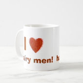 I Love (Hairy Heart) Hairy Mannen Funny Mug Sjablo Koffiemok (Voorkant links)