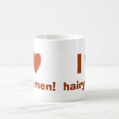 I Love (Hairy Heart) Hairy Mannen Funny Mug Sjablo Koffiemok (Center)