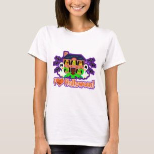 I Love Halloween Haunted House Epic Illustration T-shirt