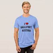 I LOVE HALLSTATT, AUSTRIA Tri-Blend SHIRT (Voorkant volledig)