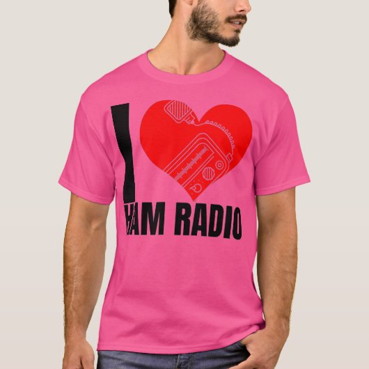I Love Ham Radios graphic T-shirt (Voorkant)