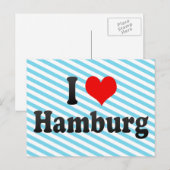 I Love Hamburg, Duitsland Briefkaart (Voorkant / Achterkant)