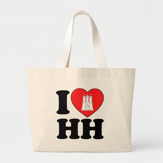 I Love Hamburg (HH) Grote Tote Bag (Voorkant)
