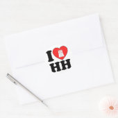 I Love Hamburg (HH) Ronde Sticker (Envelop)