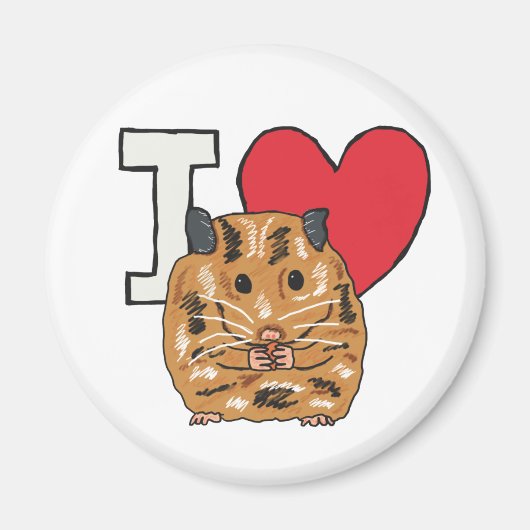 I Love Hamsters Magneet (Voorkant)