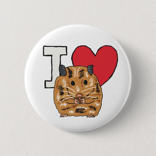 I Love Hamsters Ronde Button 5,7 Cm (Voorkant)