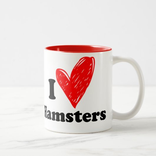 I love Hamsters Tweekleurige Koffiemok (Rechts)