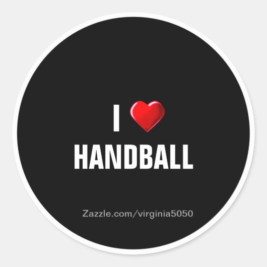 I Love Handball, populair design Ronde Sticker (Voorkant)