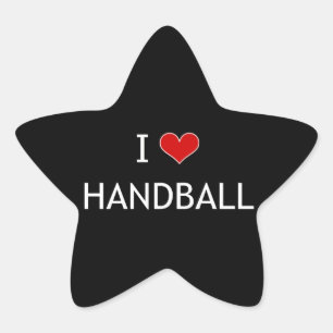 I Love Handball Ster Sticker