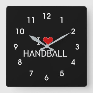 I Love Handball Vierkante Klok