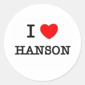 I Love Hanson Ronde Sticker (Voorkant)