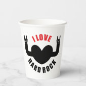 I Love Hard Rock Papieren Bekers (Voorkant)