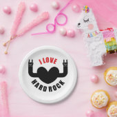 I Love Hard Rock Papieren Bordje (Feest)