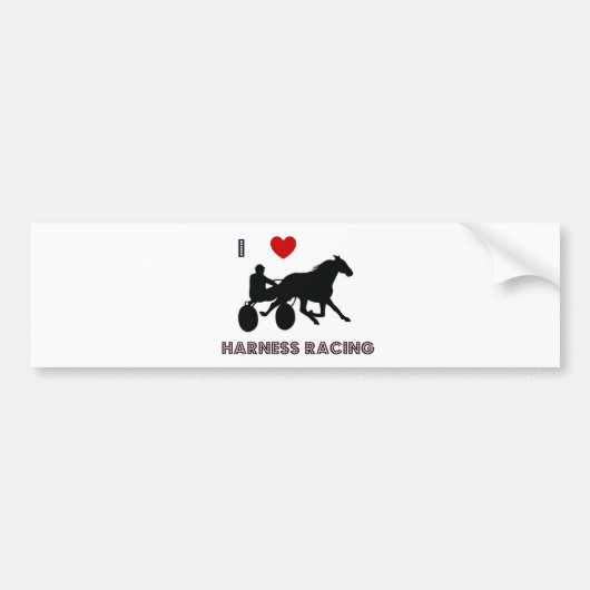 I Love Harness Racing Bumpersticker (Voorkant)