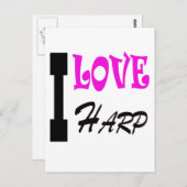 I Love Harp Briefkaart (Voorkant / Achterkant)