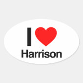 i love harrison ovale sticker (Voorkant)