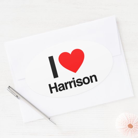 i love harrison ovale sticker (Envelop)