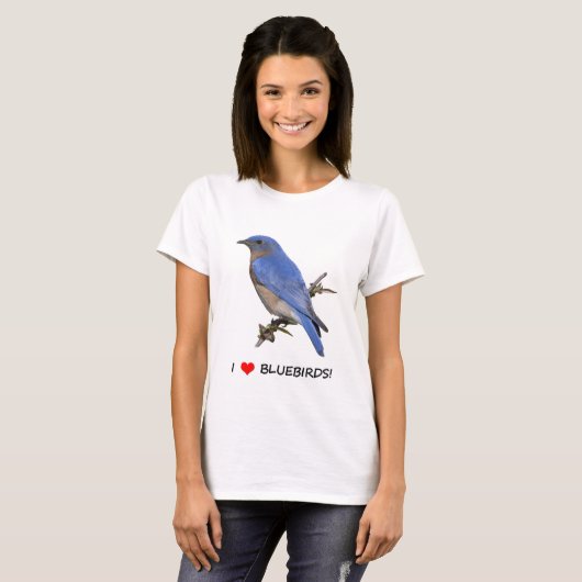 I Love (hart) Bluebird T-shirt (Voorkant volledig)