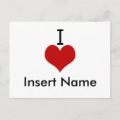 I Love (hart) Briefkaart (Voorkant)