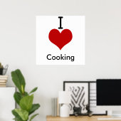 I Love (hart) Cooking Poster (Thuiskantoor)