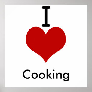 I Love (hart) Cooking Poster