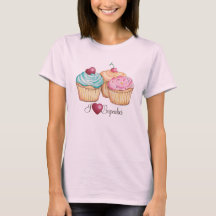 I Love (hart) Cupcakes t shirt