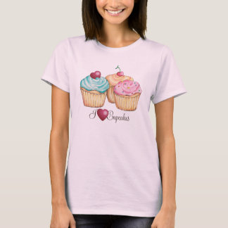 I Love (hart) Cupcakes t shirt
