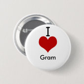 I Love (hart) Gram Ronde Button 5,7 Cm (Voorkant /achterkant)