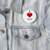 I Love (hart) Gram Ronde Button 5,7 Cm (In situ)