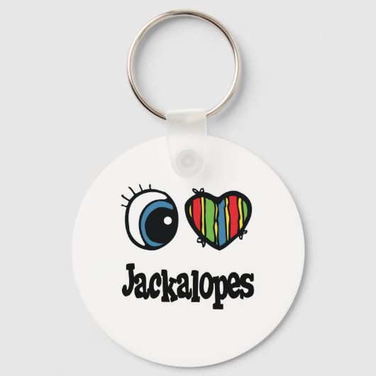 I Love (Hart) Jackalopes Sleutelhanger (Voorkant)