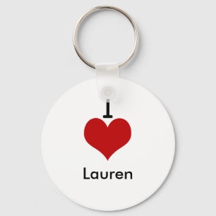I Love (hart) Lauren Sleutelhanger