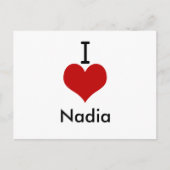 I Love (hart) Nadia Briefkaart (Voorkant)