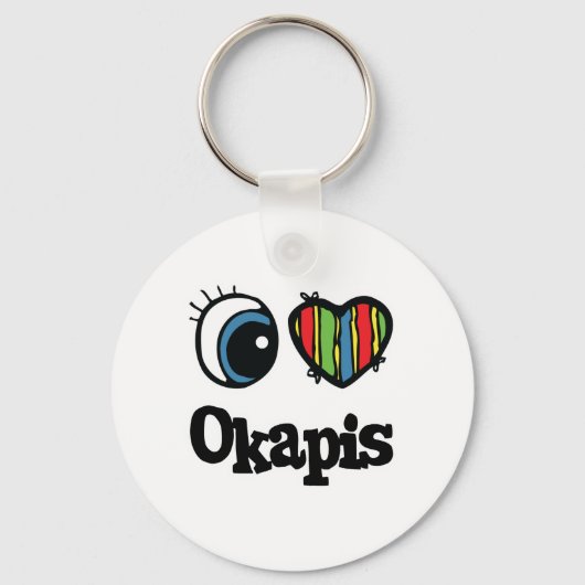 I Love (Hart) Okapi's Sleutelhanger (Voorkant)