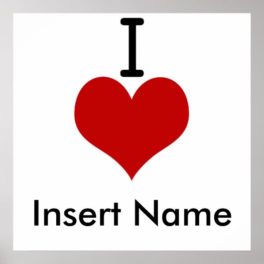 I Love (hart) Poster (Voorkant)