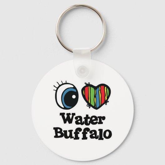 I Love (Hart) Waterbuffel Sleutelhanger (Voorkant)