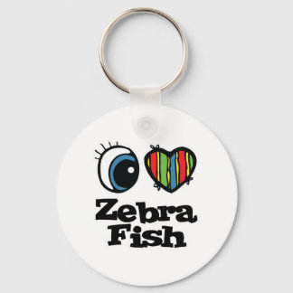 I Love (Hart) Zebravissen Sleutelhanger