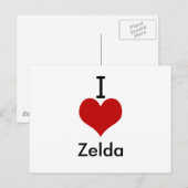 I Love (hart) Zelda Briefkaart (Voorkant / Achterkant)