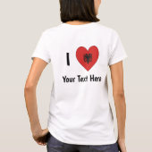 I LOVE (Hartvormige Albanese vlag) Gepersonaliseer T-shirt (Achterkant)