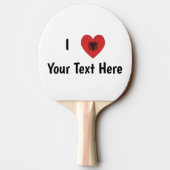 I LOVE (Hartvormige Albanese vlag) Gepersonaliseer Tafeltennisbatje (Achterkant)