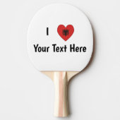 I LOVE (Hartvormige Albanese vlag) Gepersonaliseer Tafeltennisbatje (Voorkant)